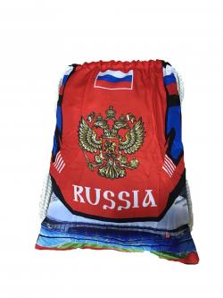 Рюкзак-мешок RUSSIA(40*48 см, полиэстер,хлопок)