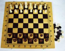 Набор 3 в 1(шахматы,шашки,нарды) шпон В2412, В3015,  В4020