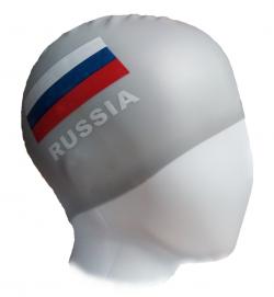 Шапочка для плавания RUSSIA серая Шапочка для плавания RUSSIA серая