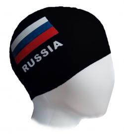 Шапочка для плавания RUSSIA черная Шапочка для плавания RUSSIA черная