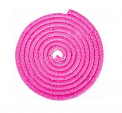 Скакалка для художественной гимнастики с люрексом 3,0м 160гр розовая