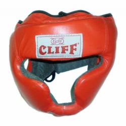 Шлем боксерский CLIFF закрытый (кожа) красный