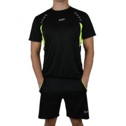 Форма спортивная CLIFF 2994 черно-салатовая (футболка + шорты)